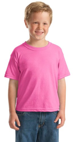 Gildan T-Shirt Jeunesse Dryblend Col Cousu Manches Courtes Azalée Petit