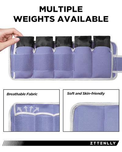 Image of Adjustable Ankle Weights for Women Men and Kids | 1 Pair 5 10 15 18 20 Lbs Leg Wrist Ankle Weight Straps for Yoga, Walking, Running, Aerobics, Gym, Dance, Pilates, Cardio