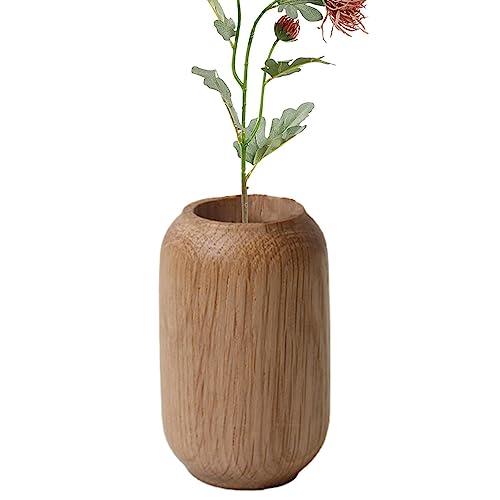 Jarrón de Madera rústico - Florero de Mesa Natural | Decoración de jarrón con técnicas Hechas a Mano para cenas, hogar, Vacaciones y planificación de Bodas Gimocool