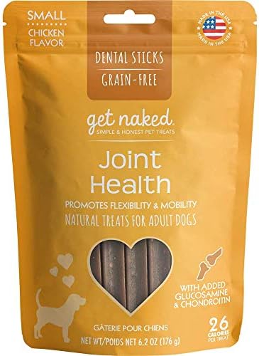 Get Naked Grain Free 1 Pouch 6.2 Oz Joint Health Dental Chew Sticks, Small