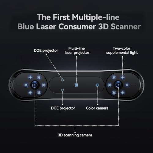 creality 3d scanner raptor scanner for 3d printing hybrid technology for versatile scanning high precision with 002mm anti-shake tracking 24-bit fast full-color scanning for windows macos