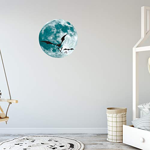 Lioobo Halloween Vampire Bat Night Moon Luminous Wall Stickers Paste Mural Art Sticker For Bedroom Living Room 30Cm #TOP7