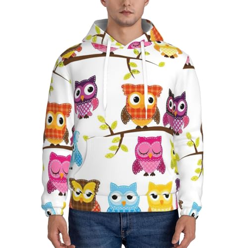 Pull à capuche en polaire hiboux pour homme | Sweat d'hiver chaud
