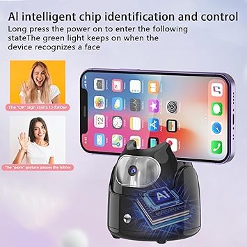Image of AI Auto Face Tracking Tripod | 360 Rotation Mobile Stand for Video Recording | Rechargeable Phone Holder Camera Stand for Shooting | Gesture Control | No App Needed - Your e Store