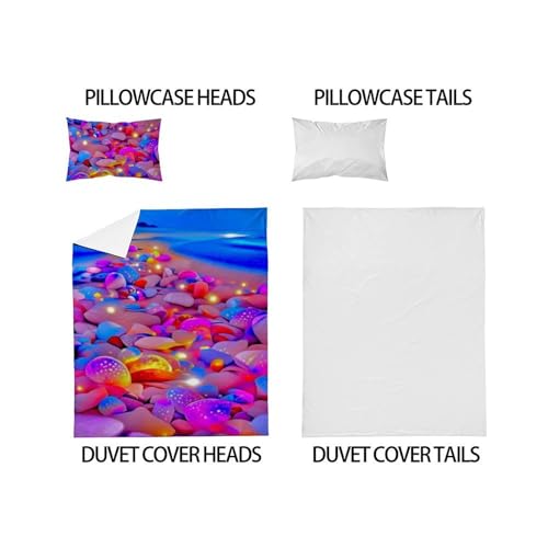 Housse de couette single zippée microfibre 135x200cm facile à laver