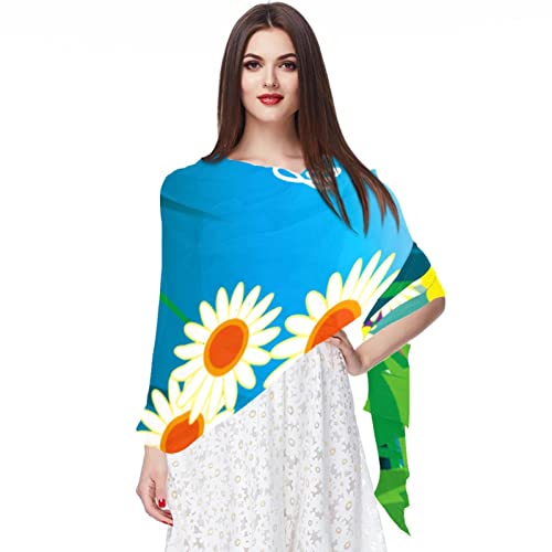 Foulard mousseline de soie femme contre le vent : motif oeufs de Paques