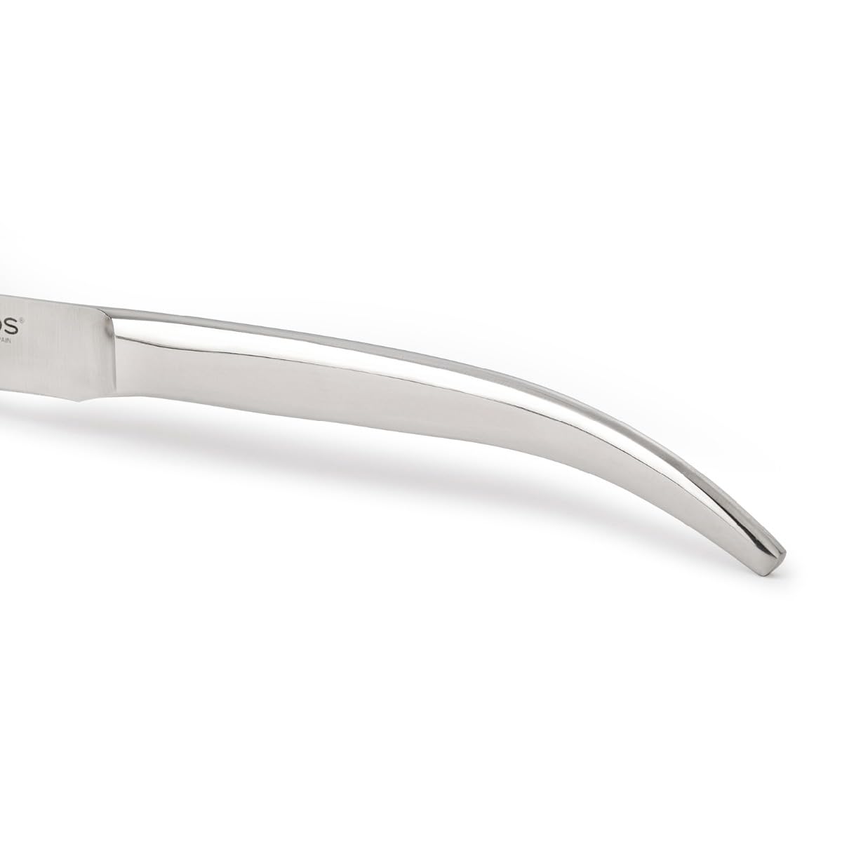 Arcos Serie Cuchillos de Mesa - Set de 4 Cuchillos Chuleteros con Filo Liso - Monoblock de Acero Inoxidable de 110 mm - Cuchillo Monoblock Acero Inoxidable Color plata