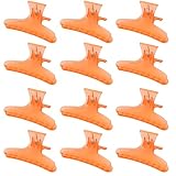 Ondder Hair Clips for Styling Sectioning 12 Pcs Orange Butterfly Hair Claws Clamps Clips Pro Salon H