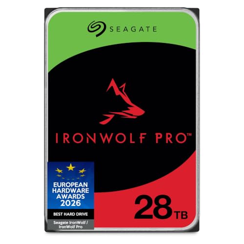 Image of Seagate IronWolf Pro 28TB NAS Internal Hard Drive 3.5 inch 7200RPM CMR 512MB Cache SATA 6GB /S Includes Rescue Service (ST28000NTZ00)