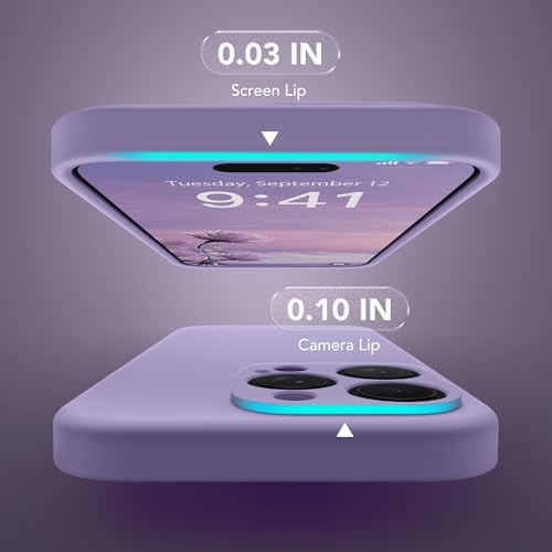 Image of Magnetic for iPhone 15 Pro Case, Compatible with MagSafe, [Full Camera Protection][Screen Protector] Silicone Shockproof Protective Phone Case for iPhone 15 Pro 6.1 inch, Clove Purple