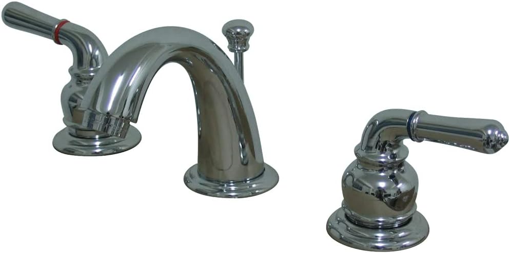 Kingston Brass KB911 Magellan II Mini Widespread Lavatory Faucet with Brass Pop-Up, Polished Chrome