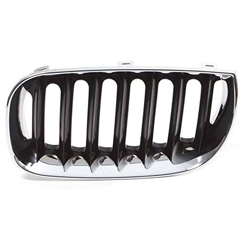 CarPartsDepot Front Grille Left (Driver Side) Grille Chrome Shell With Black Insert Compatible With 2004-2006 BMW X3 BM1200170 51133414903