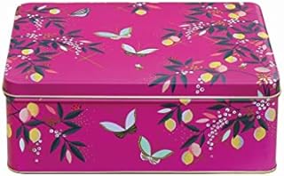 Sara Miller Orchard Pink Butterflies Deep Rectangular Tin 195 x 154 x 75mm