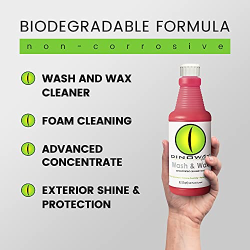 Dinowax - Wash And Wax, Car Wash Concentrate, Car Detailing Shampoo With Ph Balance And 20% Concentration, Clean Collection, Cherry Pie Scent (32 Oz) #TOP3