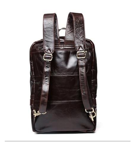 Sac à dos en cuir véritable marron café pour hommes idéal voyage