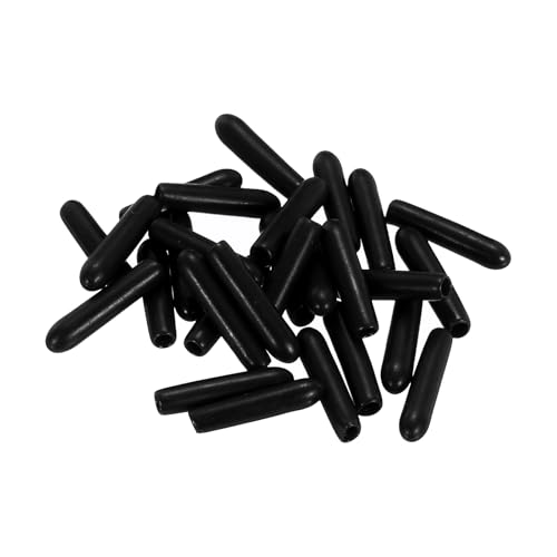 Image of uxcell 88Pcs Rubber End Caps, 2.5mm(1 /8 inch) ID Round Screw Thread Protectors Flexible Screw Bolt Covers Caps for Metal Tube Rod Bolt, Black