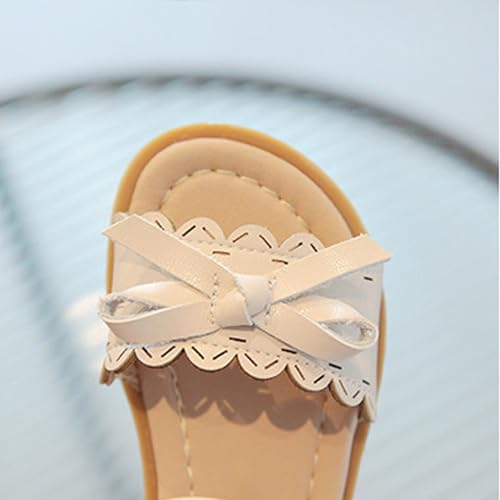 Kids Toddler Girls Solid Bowknot Leather Sandals Open Toe Flat Bottom Princess Sandals Summer Fashion Dress Shoes4