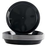 Gykutix 10 Stück Blumentopf Untersetzer Kunststoff Pflanzen Untersetzer Blumentopf Schwarz Blumenuntersetzer 30 cm Rund Pflanzenuntersetzer Groß Unterteller für Innen- und Außenpflanzen