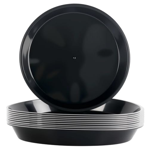 Gykutix Lot de 10 Soucoupe Pot Fleur 30 cm Coupelle Pot de Fleur Plateaux en Plastique Soucoupes pour Pots de Fleurs sous Soucoupe Rond pour Plantes Intérieur...