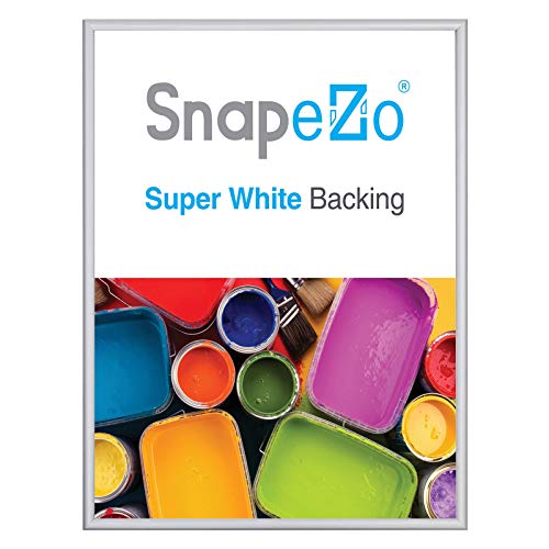 SnapeZo Poster Frame 18x24, Silver Super-Slim Series 0.6 Inch Aluminum Profile, Front-Loading Snap Frame, Wall Mounting