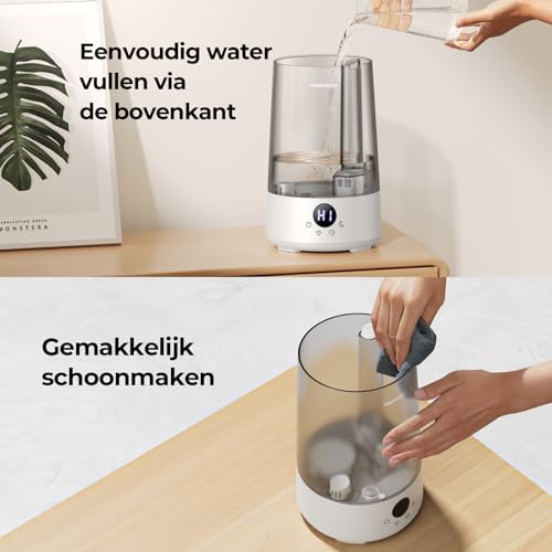 Homvana Luchtbevochtiger voor slaapkamer, 3.6Liter Cool Mist Top-Fill, 23dB Stille Werking(SilentSpray Tech), Aromadiffuser voor Babykamer, 34uur looptijd, Auto-Diffuser, 7Colors nachtlampje, BPA Free - Afbeelding 6