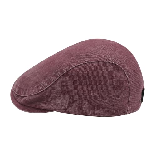 Image of ZLYC Men Cotton Flat Cap Summer Scally Ivy Gatsby Newsboy Beret Driver Cabbie Hunting Hat