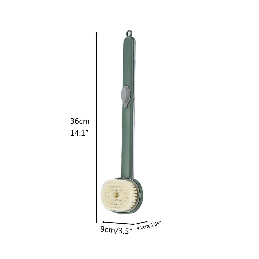Liquid Bath Brush with Long Handle, Removable Shower Brush, Back Brushes, Body Washer with Soap Dispenser, Dry Body Brush - Image 4