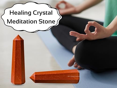Image of Certified Red Jasper Crystal Tower Obelisk Point For Chakra, Healing And Balancing - Aaa Grade Original Certified Gemstone Agate For Reiki Meditation Yoga Spiritual (3-4 Inches)