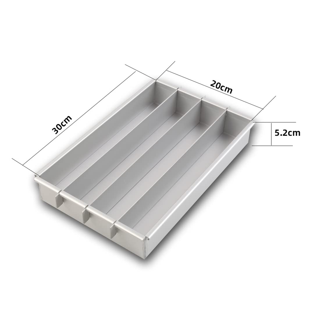 LoBake Adjustable Rectangle Battenberg Cake Mold - Aluminium Alloy, 10x6 Inch Small Size, With Dividers - View #13