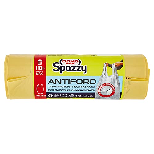 Domopak Spazzy Sacchi Nettezza Antiforo con Manici - Confezione da 10 Pezzi