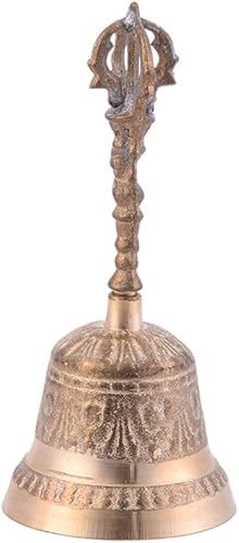 EXCEART Campana de Buda de latón vintage de 5.9 pulgadas, metal rústico para decoración del hogar, oficina, llamada, estilo antiguo