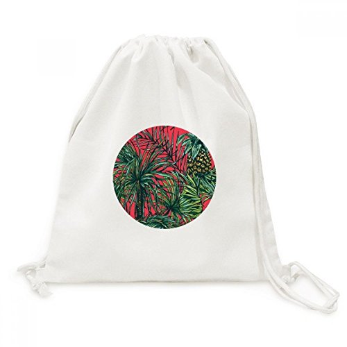 Toile Drawstring Backpack Ananas Sac à Cordon Motif Plante
