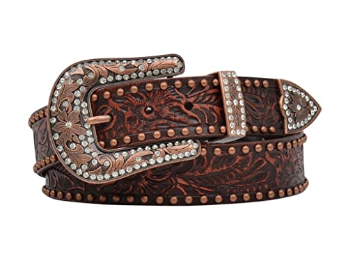Angel Ranch 1 1/2" Dark Brown Ladies' Western Fashion Belt #TOP29