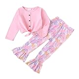 Borlai Kinder Baby Mädchen Langarm Top Schmetterling Print Hosen Kleine Schwester Große Schwester Outfits Passende Kleidung Set