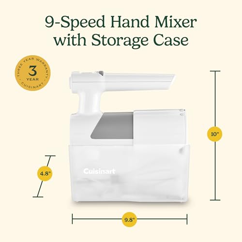 Cuisinart 9 Speed Hand Mixer with Storage Case, HM-190S