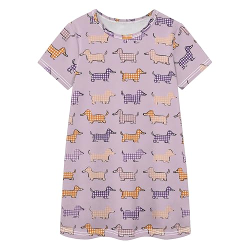Vestido de manga corta para niñas ropa de verano infantil con estampado de cachorros 2-8 años
