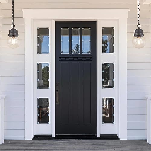 Gepow OUTDOOR PENDANT LIGHT FIXTURE Farmhouse Exterior Globe Anti-Rust Hanging Lights With Adjustable Chain, Bronze Ceiling Outdoor Lantern Light thumb #7