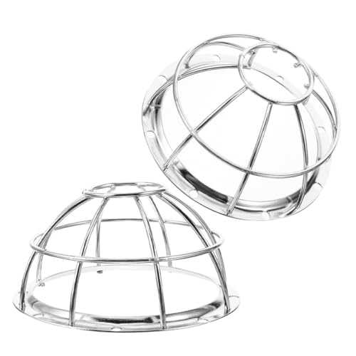 ULTECHNOVO Protector Anticolisión para Sensor de Humo 2 Piezas Cubierta Metálica Base Plateada 106-132 MM para Detectores de Incendios Domésticos