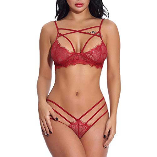 Ensemble de soutien-gorge en dentelle transparente haut de gamme