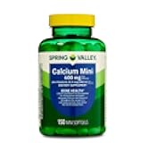 Spring Valley Calcium 600mg with Vitamin D3 Bone & Teeth Support, 150 Mini Softgels – Easy to Swallow, Gluten-Free, Non-GMO