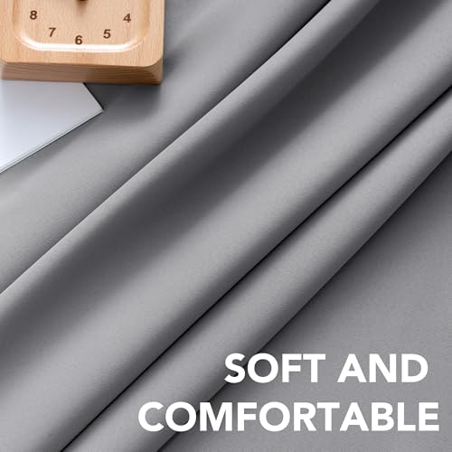 Image of H.VERSAILTEX Blackout Curtains Thermal Insulated Window Treatment Panels Room Darkening Blackout Drapes for Living Room Back Tab /Rod Pocket Bedroom Draperies, 52 x 63 Inch, Grey, 2 Panels