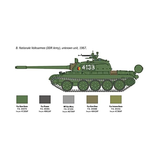 Italeri 7081S 1:72 T-55, Modellbau, Bausatz, Standmodellbau, Basteln, Hobby, Kleben, Plastikbausatz, Tarnfarbe – Bild 6