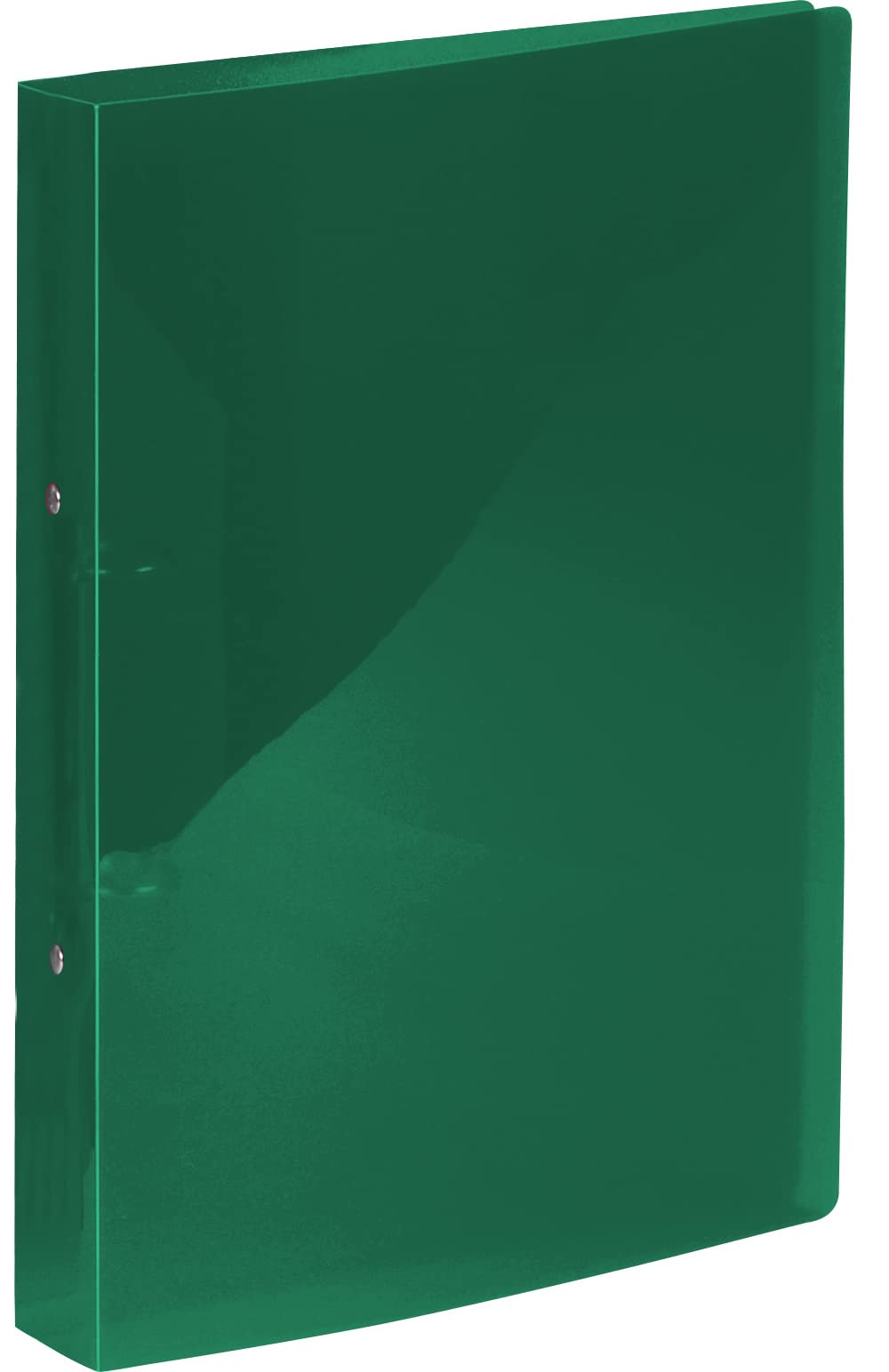 Kangaro Ring Binder, Format A4, 2 Rings O-Mechanism, Capacity 25 mm, Material PP, Colour Green Transparent