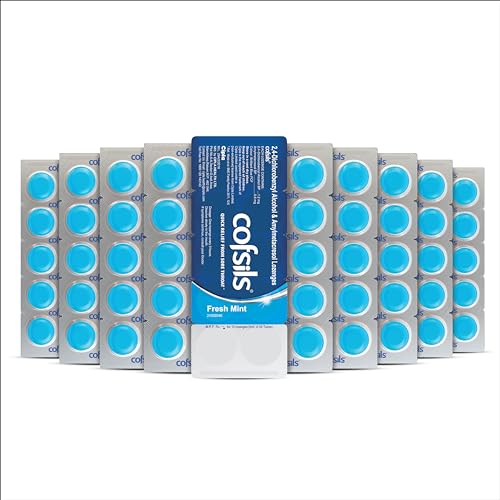 Image of Cipla Cofsils Lozenges (100 Count) | Fresh Mint Flavour | Quick Relief from Sore Throat, Itchy Throat and Scratchy Throat (10 x 10 Strips)