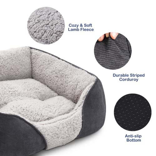 Siooko Large Dog Beds For Large Dogs Machine Washable Rectangle Pet Bed With Anti-Slip Bottom, Soft Sleeping Dog Sofa Bed Durable (30'', Grey) #TOP2