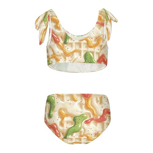 Milk Gold Red Green Ice Cream Girls Tankini Swimsuit Kids Bikini Sets 2 Pcs Bathing Suit 3T2