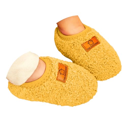 IWIHMIV Toddler Winter Shoes Boys Plush Snow Shoes Non Slip Sole Cotton Slippers Ankle Flat Casual Walking Plush Slippers3