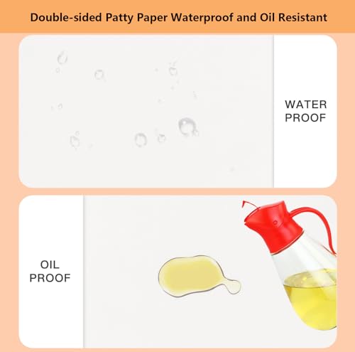 100Pcs 6" x 6" Unbleached Parchment Paper, Burger Patty Paper, Non-Stick Squares Wax Paper Sheets for Seperating Patty, Cookies, Baking, Wrapping Candies - Image 4