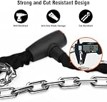 Bike Lock, Heavy Duty Bicycle Chain Lock - 4ft Length (120cm), Cut Proof Anti Theft Chain Lock for Bike, Motorcycle, Scooter, Trailer, Moped, Gate, Fence, Grill