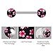 COCHARM 5Pcs Cute Plastic Tongue Rings 14g Pink Black Acrylic Tongue Piercing Jewelry Pearl Kawaii Tongue Barbell for Women